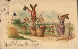 Out for an Easter ride With Bunnies Postcard Postcard