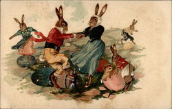 Dancing Bunnies With Bunnies Postcard Postcard