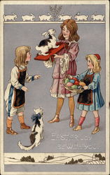 children with animals With Children Postcard Postcard