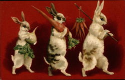 Bunnies Carrying Vegetables Postcard Postcard