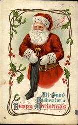 Santa Filling Stocking Santa Claus Postcard Postcard