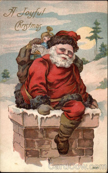 A Joyful Christmas with Santa on Chimney Santa Claus