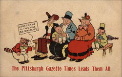 The Pittsburgh Gazette Times Leads Them All Advertising Postcard Postcard