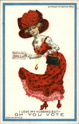 I Love My Husband But Oh You Vote - Suffragette Series #12 Women's Suffrage Postcard Postcard Postcard