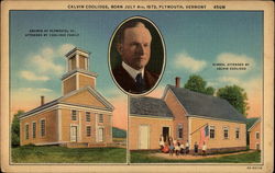 Calvin Coolidge, Born July 4th, 1872 Postcard