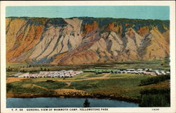 General View of Mammoth Camp, Yellowstone Park Postcard