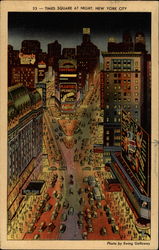 Times Square at Night New York, NY Postcard Postcard