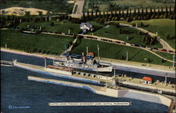 Cutter going through government Locks Postcard