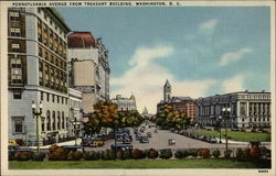 Pennsylvania Avenue from Treasury Building Postcard