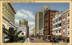 Flagler Street, Looking West Postcard