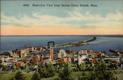 Bird's-Eye View from Skyline Drive Duluth, MN Postcard Postcard