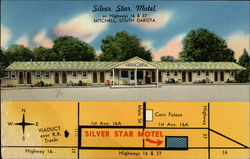 Silver Star Motel on Highways 16 and 37 Mitchell, SD Postcard Postcard