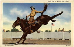 Texas Kid, Jr. Riding "Joe Louis" Postcard