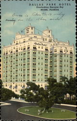 Dallas Park Hotel overlooking Biscayne Bay Postcard