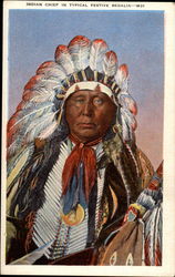 Indian Chief in typical festive regalia Postcard