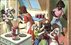 Dogs cooking Postcard