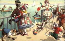 Cats at the Seaside Postcard