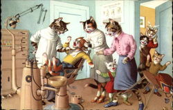 Cats at the Dentist Postcard