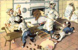 Cats at the Bakery Postcard Postcard