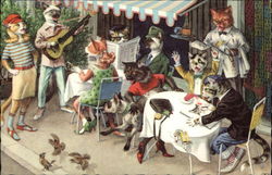 Cats at the Cafe Postcard