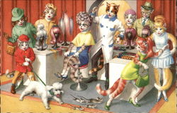 Cats at Beauty Shop Postcard Postcard