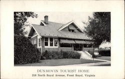 Dunmovin Tourist Home Front Royal, VA Postcard Postcard