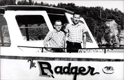 Two Men Aboard The Badger Postcard