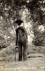 The Cedar Wooden Man Marquette, MI Postcard Postcard