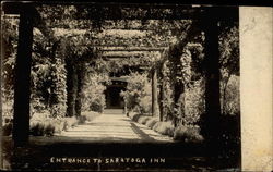 Entrance to Saratoga Inn California Postcard Postcard