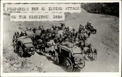 Preparing for an Indian attack on the Siskiyou, 1856 Postcard Postcard