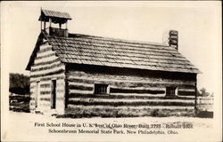 First School House in U.S. West of Ohio River New Philadelphia, OH Postcard Postcard