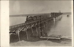 Train Crossing a Wooden Bridge Postcard