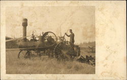 Steam Powered Hay Baler 1911 Postcard