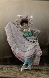 A Colorfully-Dressed Female Dancer Women Postcard Postcard