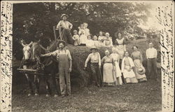 Family on the Farm Postcard