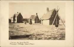 Houses & Soap Kettle, Pioneers' Village Salem, MA Postcard Postcard