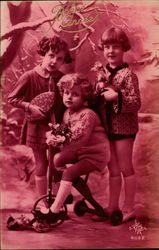 Children with Tricycle, Toys Postcard Postcard