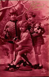 Children with Tricycle, Toys Postcard Postcard