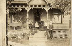 Family on the Porch Postcard