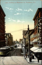 Looking up Weybosset St Postcard