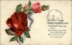 I am in Jamestown, Kansas Flowers Postcard Postcard