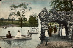 Grotto and Lake, Mitchell Park Postcard