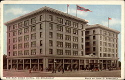 The San Diego Hotel on Broadway California Postcard Postcard