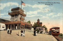 The Tower and Hotel on Mt. Penn Postcard