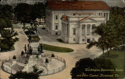 Washington Equestrian Statue and State Capitol Postcard