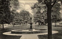 Fountain in Downers Grove Park Illinois Postcard Postcard