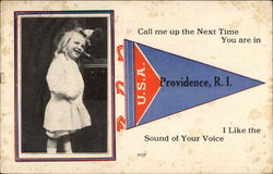 Call me up the next time you are in Providence, R.I Postcard