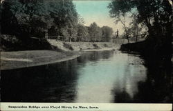 Suspension Bridge over Floyd River Postcard