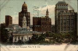 City Hall and Newspaper Row Postcard