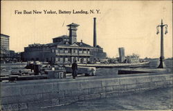 Fire Boat 'New Yorker' at Battery Landing Postcard